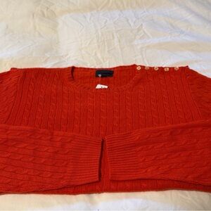 NWT J. Crew Vibrant Red Cable Knit Sweater